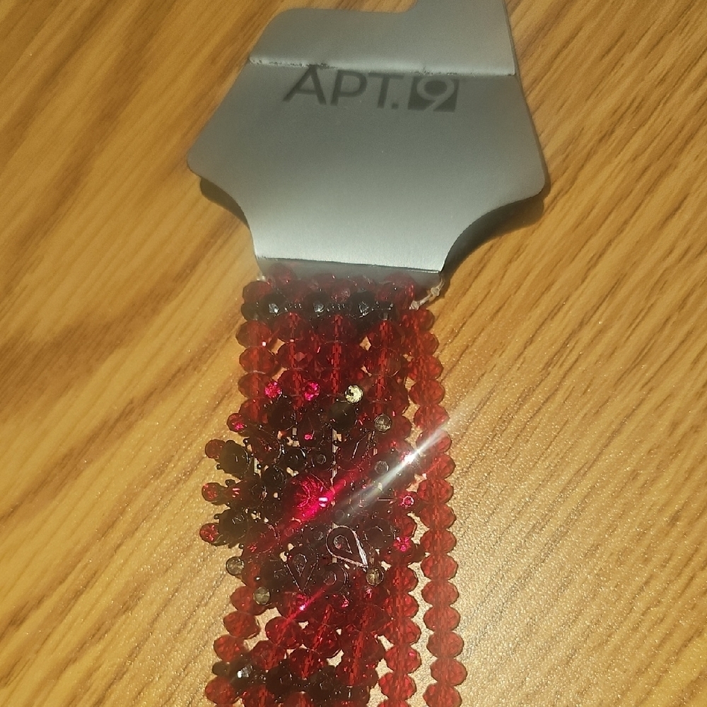 Apt. 9 NWT Vibrant Red & Black Beaded Bracelet